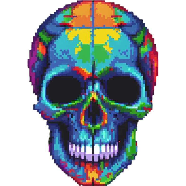 mind-blowing skull with vibrant colors emoji
