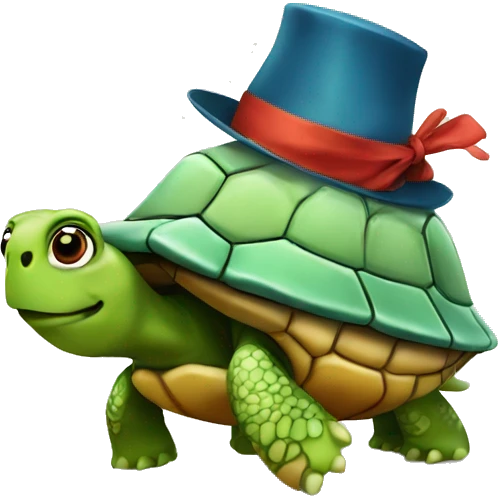 turtle with hat emoji