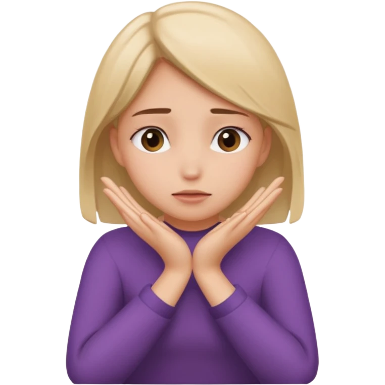 девочка  сидит и закрывает руками лицо emoji