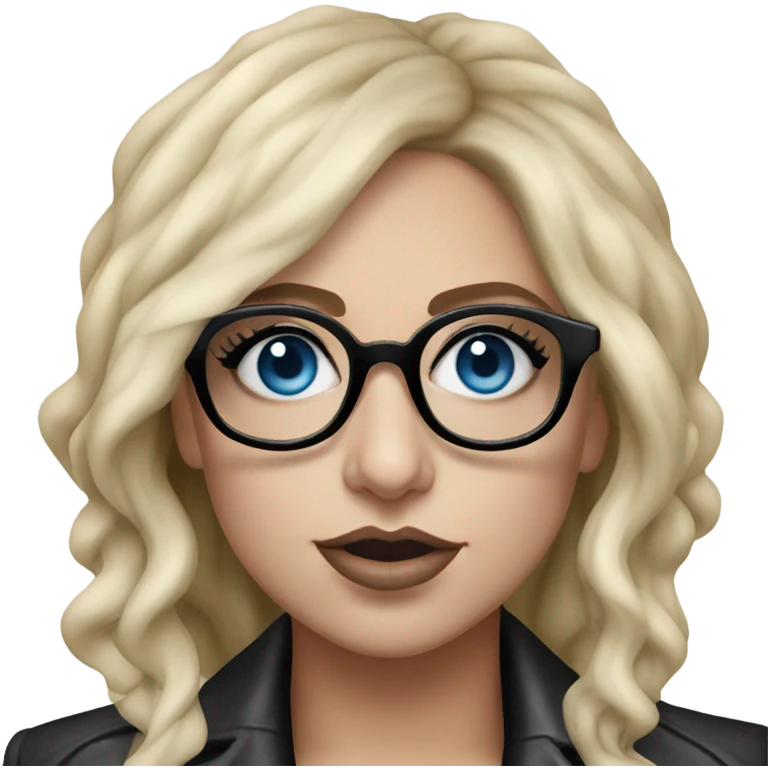 Hyper Realistic lady gaga rain on me blue eyes black glasses  emoji