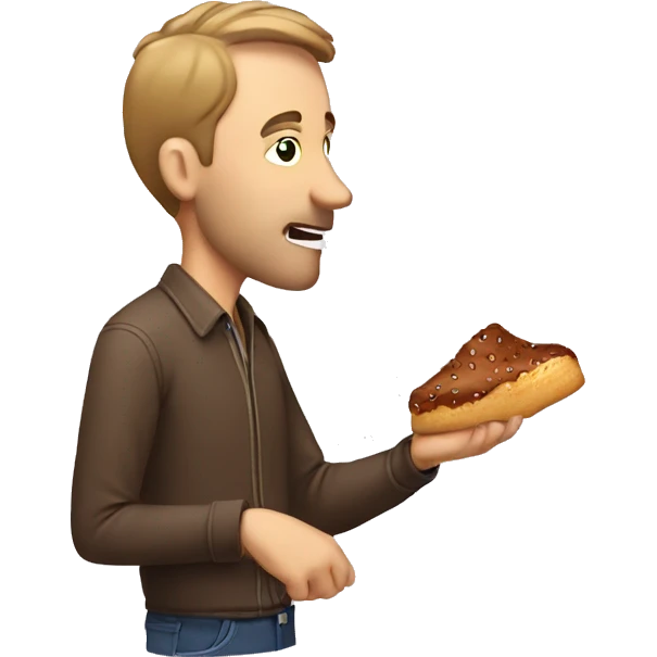 Man eating a shoe emoji