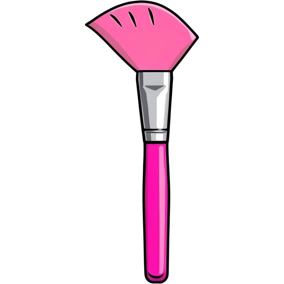 Makeup brush with pink bristles emoji
