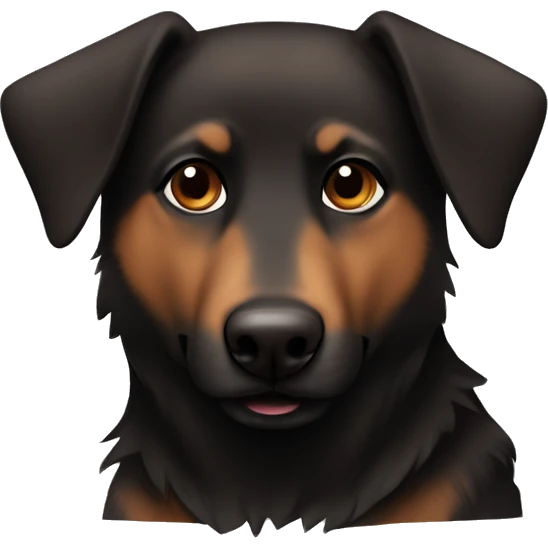 Brown with some black Shepard dog with floppy ears emoji