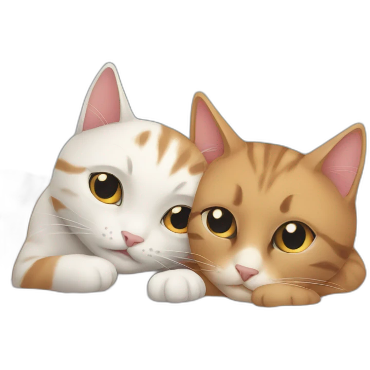 Cats cuddling emoji