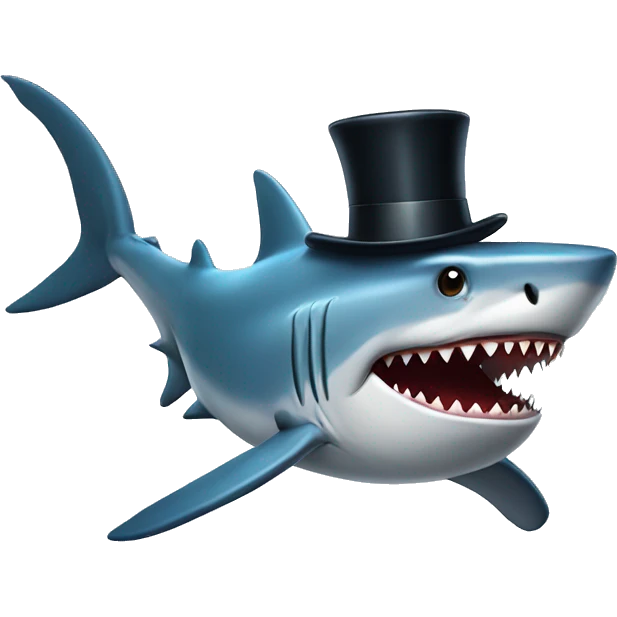 Shark with tophat emoji