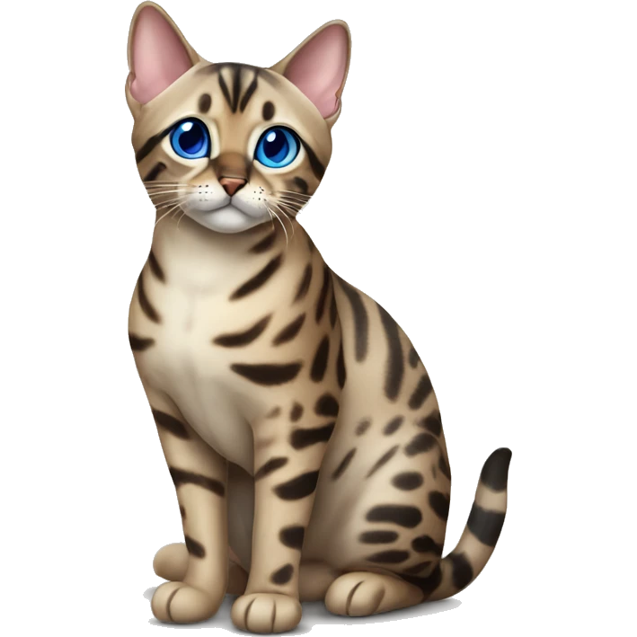 Seal Bengal cat with Blue eyes sitting emoji