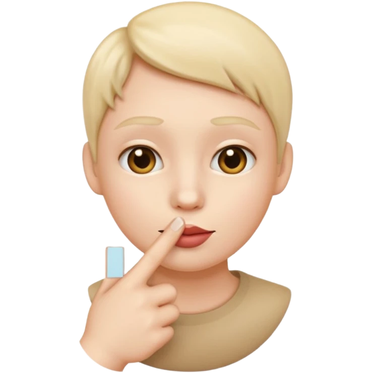 Le doigt sur les leves  emoji  emoji