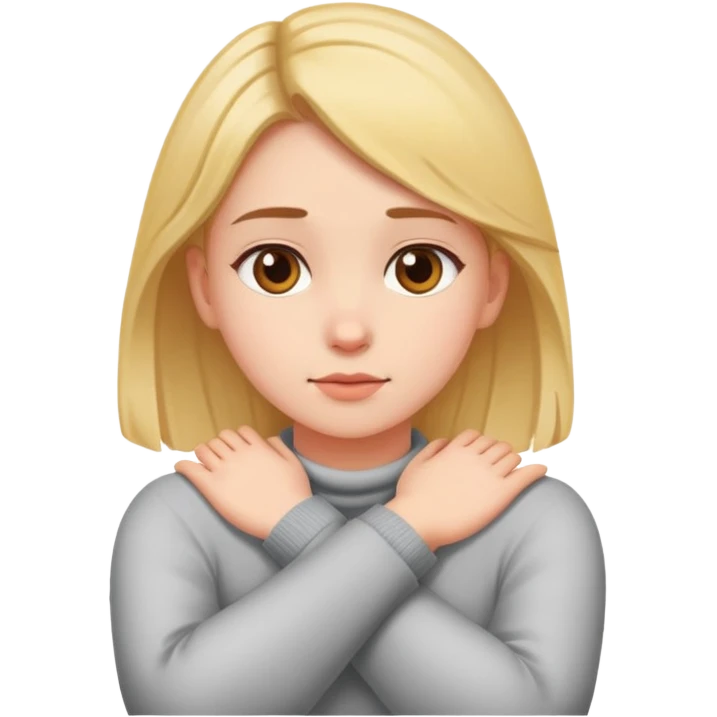 Girl crossing arms around neck  emoji