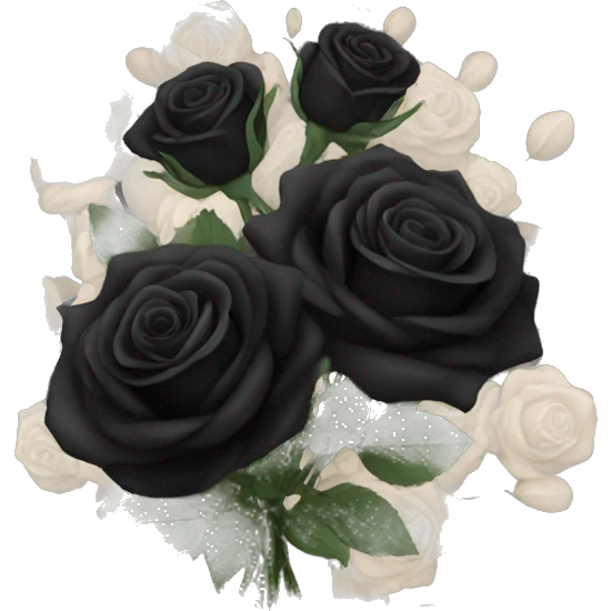 bouquet of black roses emoji