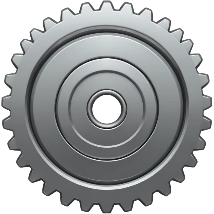 settings gear icon for site navigation. just one gear. no happy face, just grey emoji
