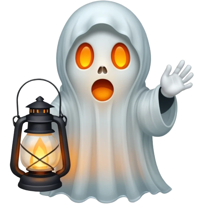 A spooky ghost holding a lantern emoji
