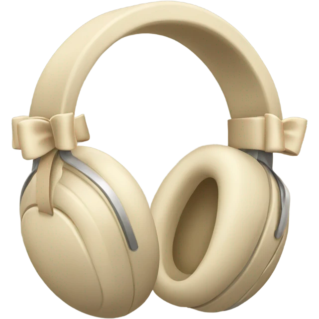 beige apple headphones with beige bows emoji