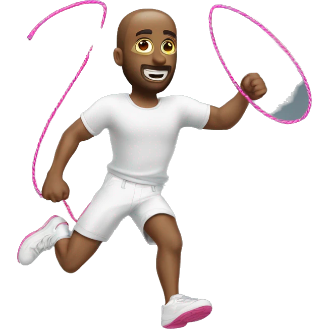 White man jump on skipping rope TJ emoji