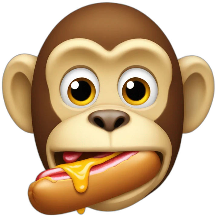 Monkey eating hotdog emoji