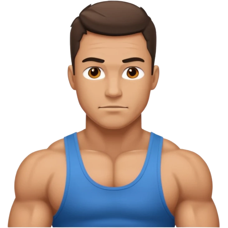 a muscle guy with tank top emoji