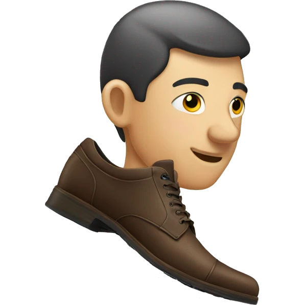 Man balancing a shoe on his nose emoji