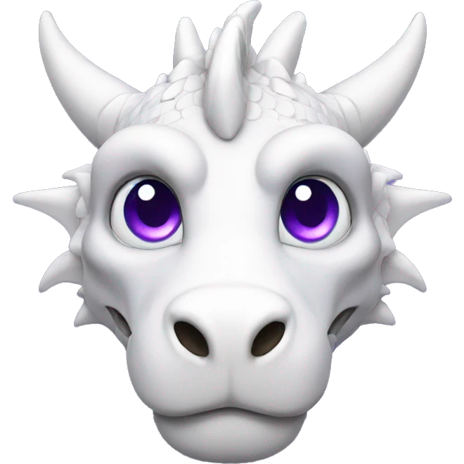 white dragon with blue eyes with purple accents emoji
