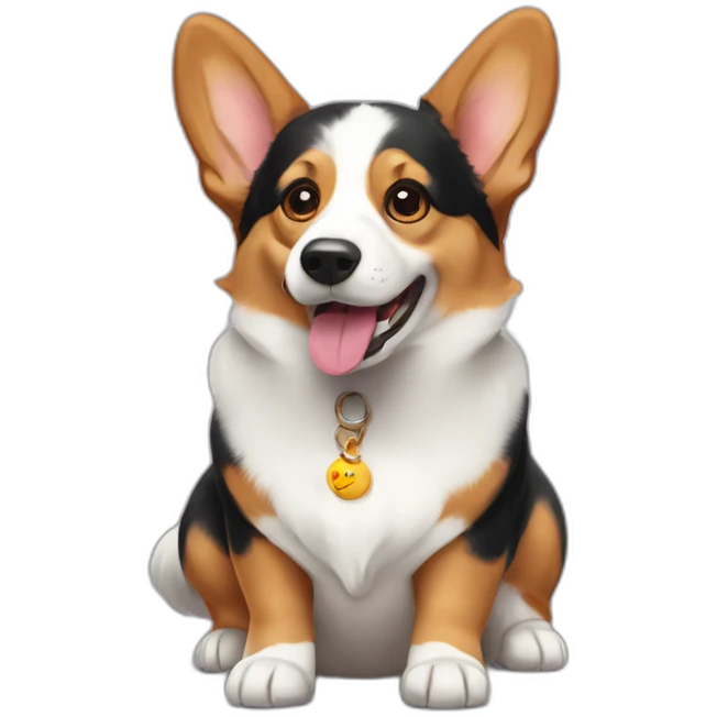 tricolor funnyt corgi emoji