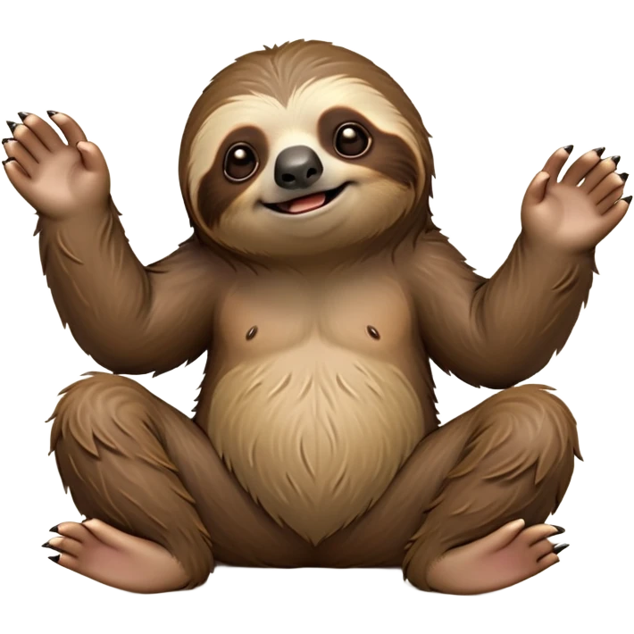 cinematic-sloth-realistic-full-body-sitting-emoji,-long-curved-claws-clinging,-thick-shaggy-brown-fur-slightly-ruffled,-head-tilted-dramatically,-slow-blinking-eyes-filled-with-serene-wisdom,-simplified-yet-realistic-focused-features,-highly-detailed,-glowing-with-an-almost-sarcastic-glow emoji
