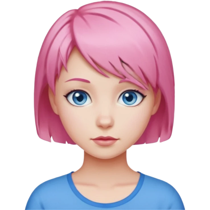pink short hair girl emoji
