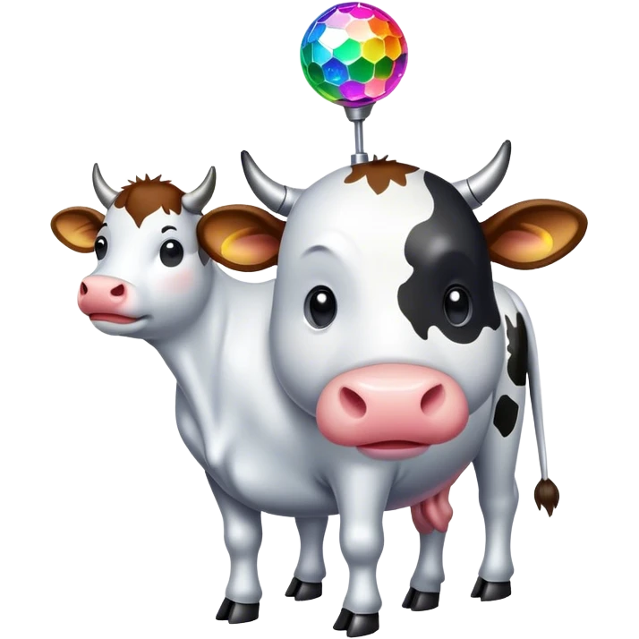 Cow with disco ball emoji