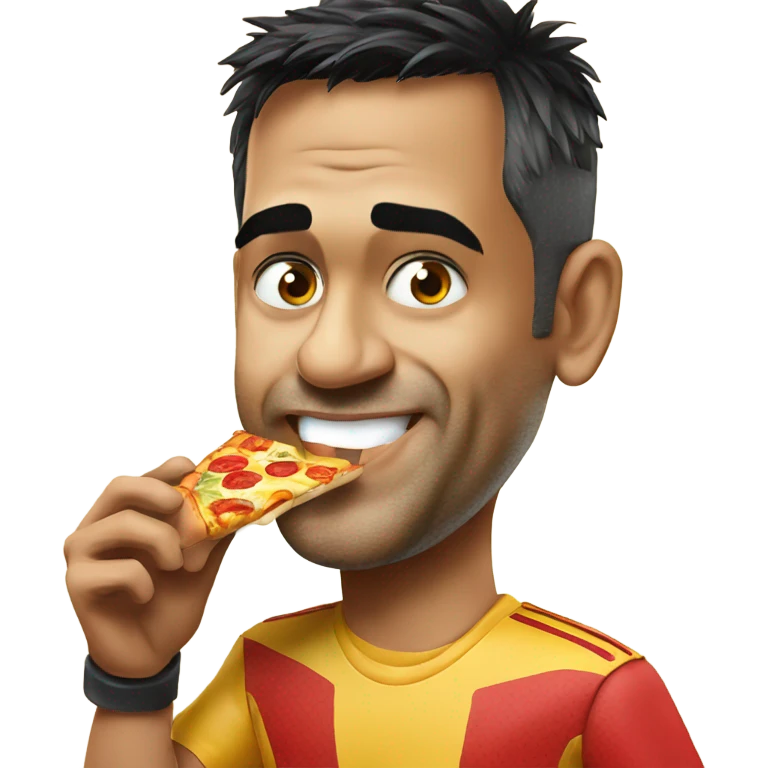 Ms dhoni eating pizza emoji