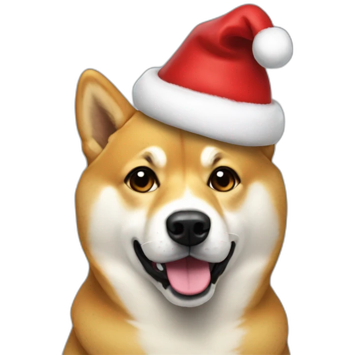 Doge with santa hat emoji