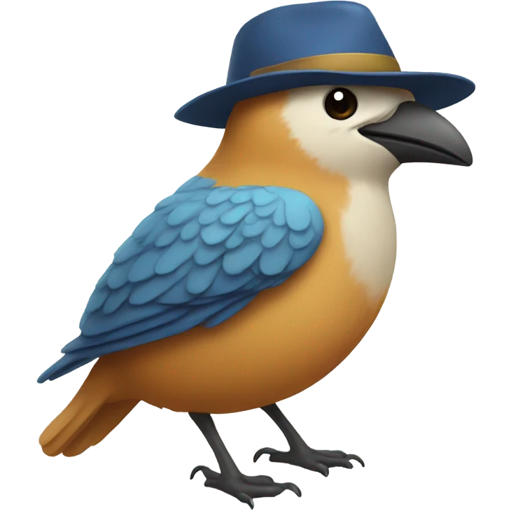 Bird wearing a hat emoji