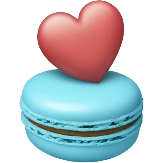 Light blue macaroon in shape of heart  emoji