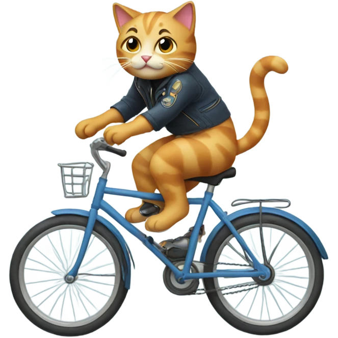 Cat riding a bike emoji