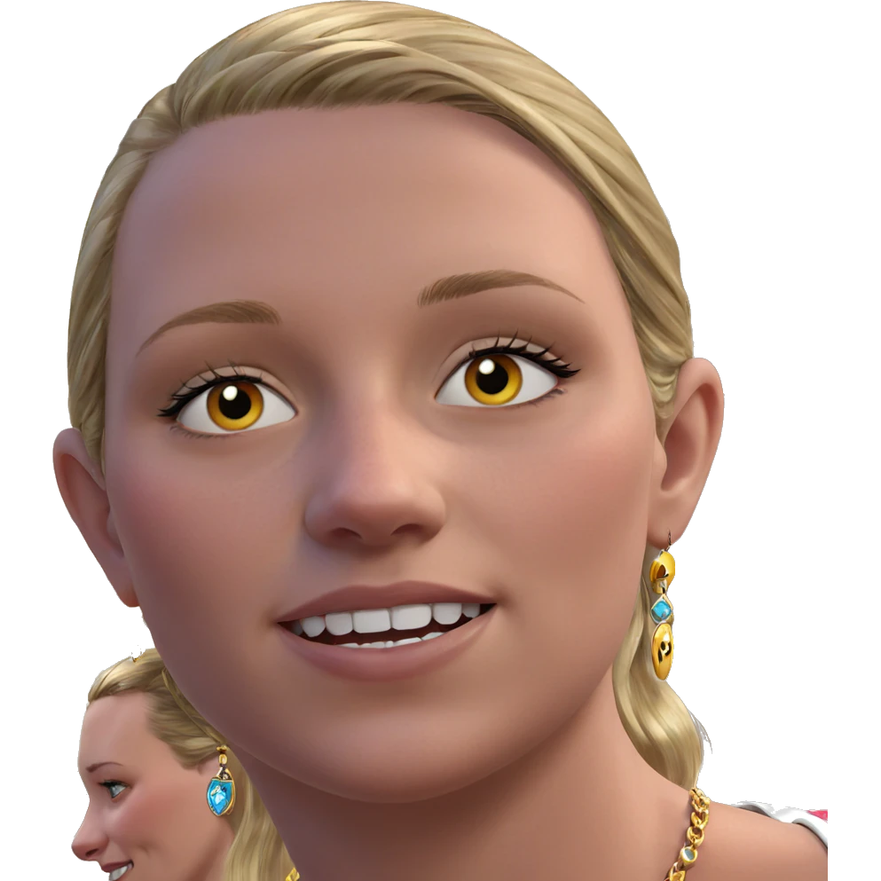 blonde girl with jewelry portrait emoji