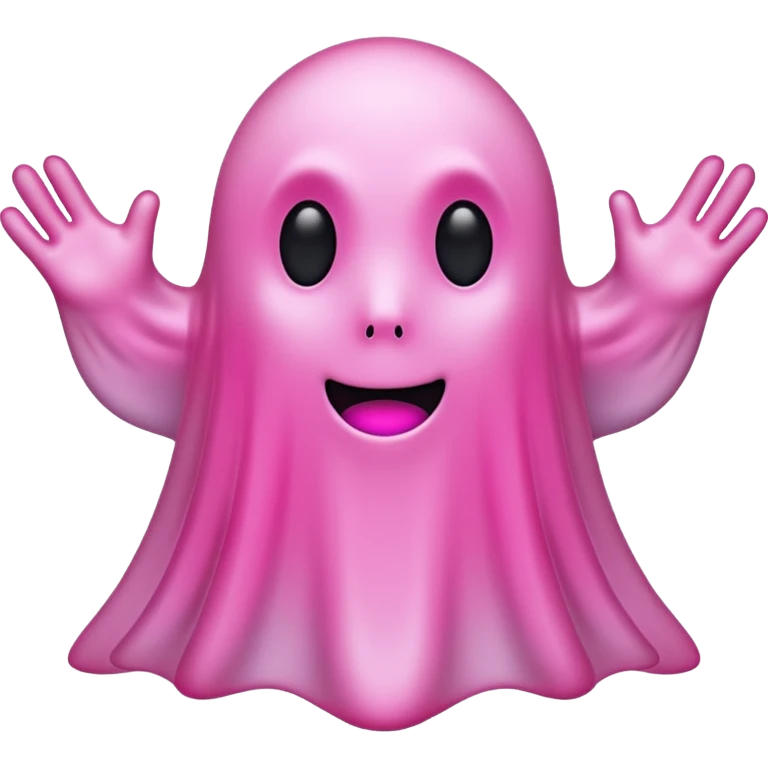 solid pink ghost with only black eyes emoji