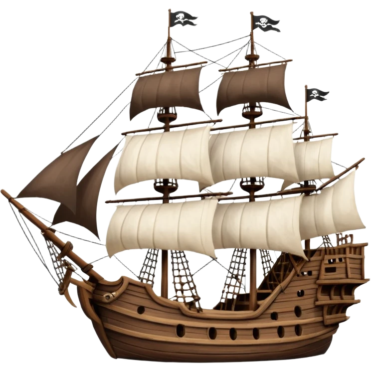 Galleon – Large pirate-era ship with sails emoji