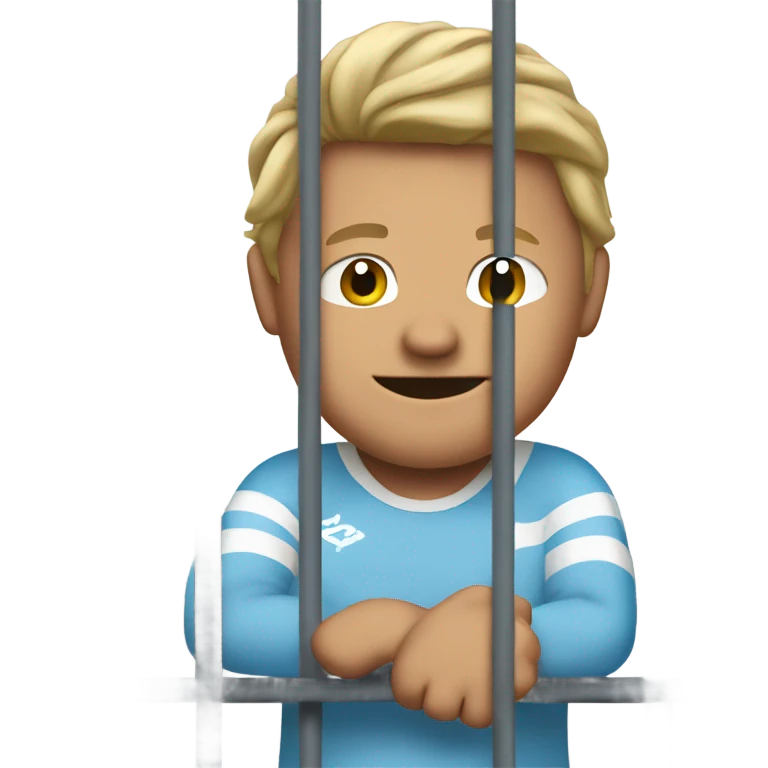 manchester city club bagde behind bars emoji