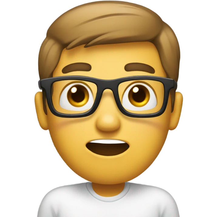 taking glasses off with shock emoji