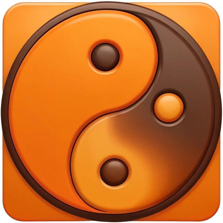 Orange and brown ying yang emoji