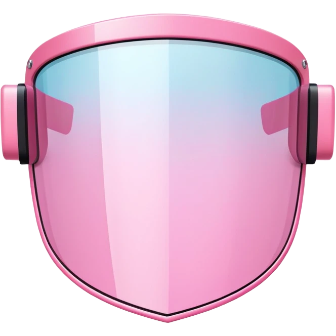 curved frameless pink shield visor, Y2K fashion, sleek one-piece lens design emoji