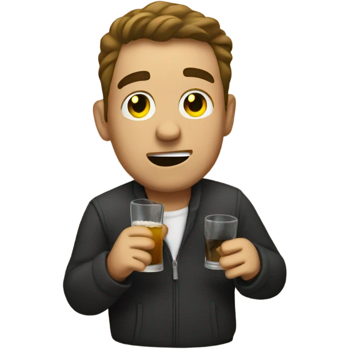 Guy drunk at bar emoji