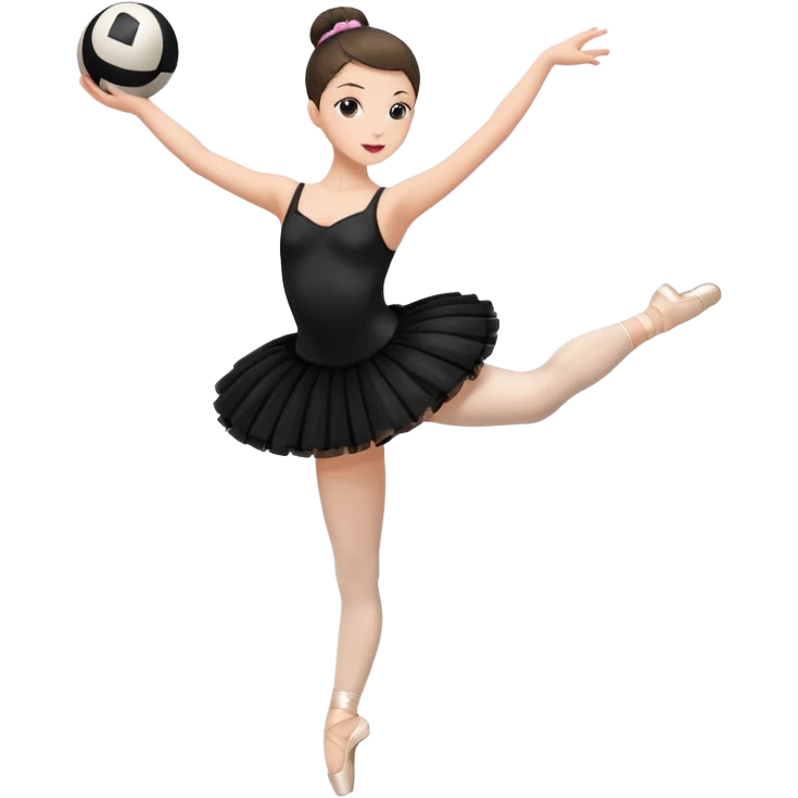 full body balet with black tutu holding ball emoji