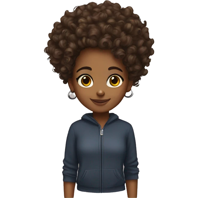 Brown girl curly hair emoji