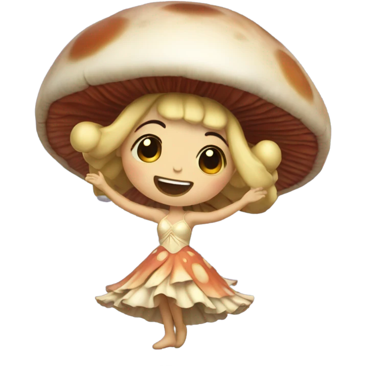 Mushroom princess dancing under the moon  emoji