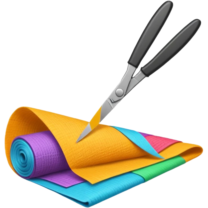 rolled fabric with scissors emoji