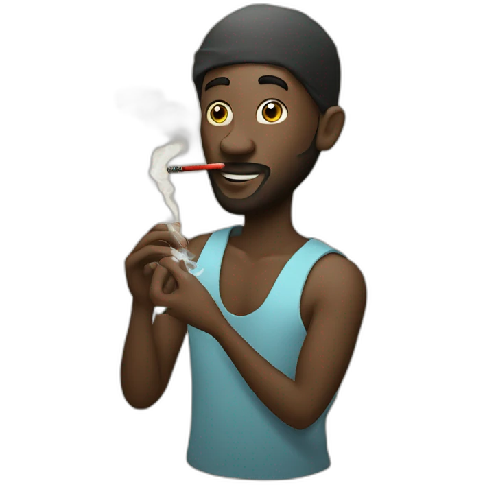 A blon man smoking shisha emoji