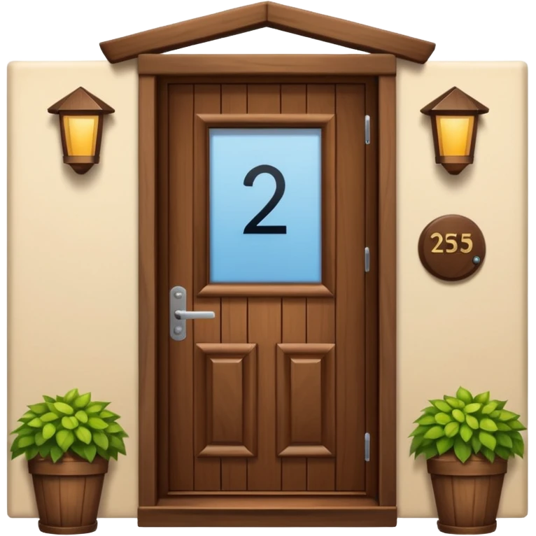 modern house door number wood emoji