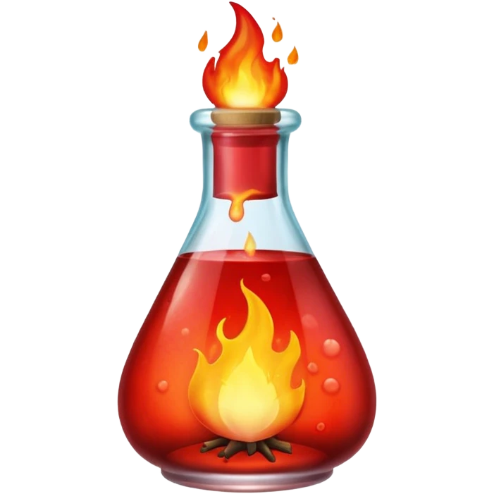 Red health potion, flame emoji