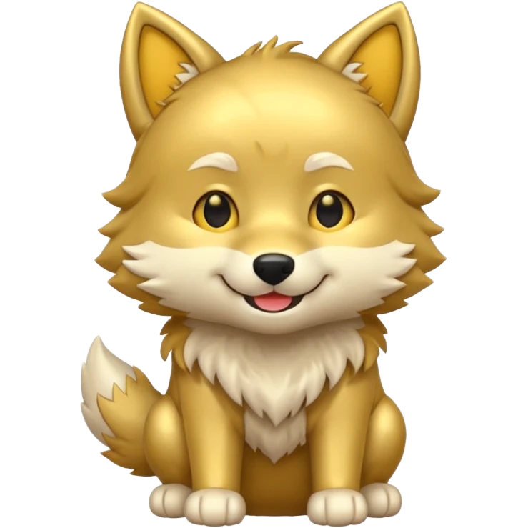 Gold wolf chibi full body emoji