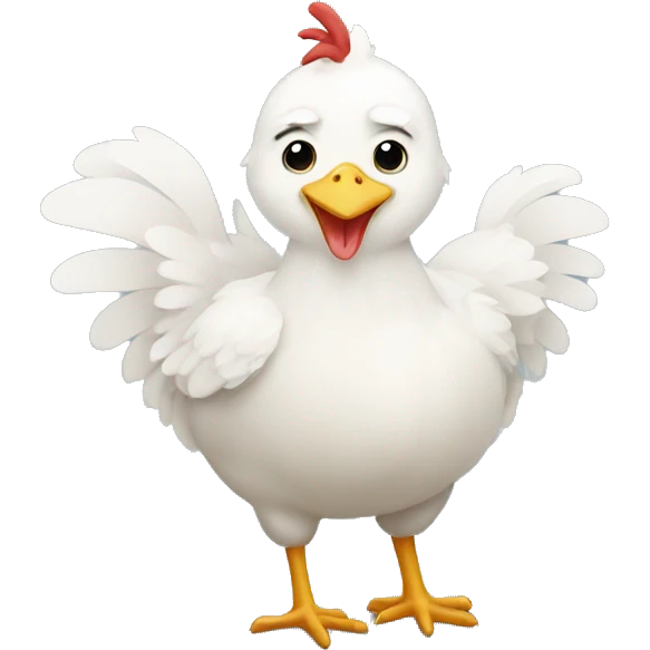 cute white chicken emoji emoji