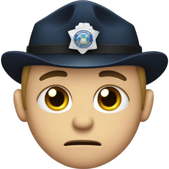 police officer with stream of tears under his eyes, crying emoji