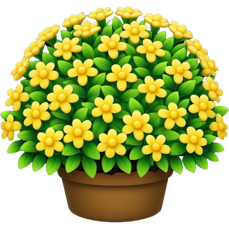 A round green bush with tiny yellow flowers sprinkled on top. emoji