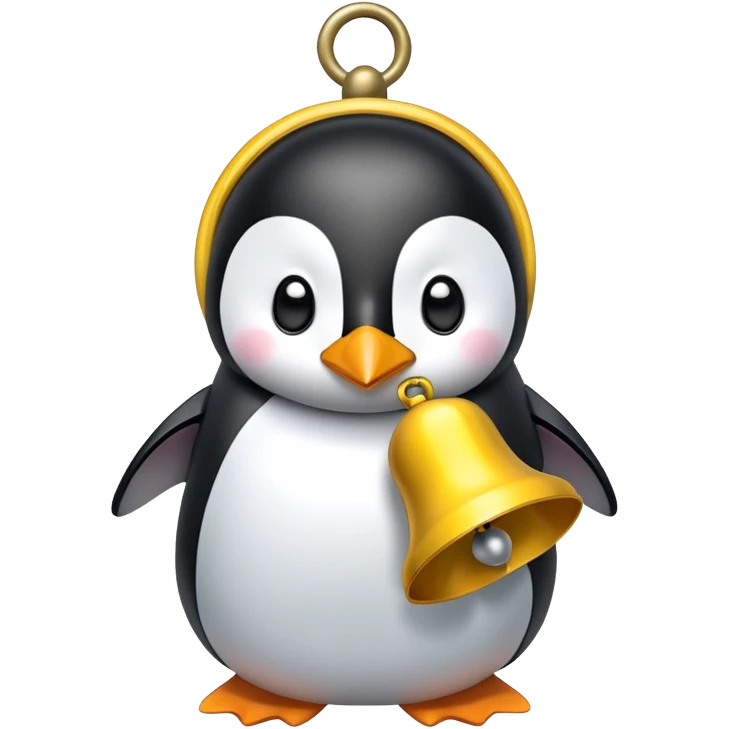 Yellow ribbon bell penguin ringing emoji